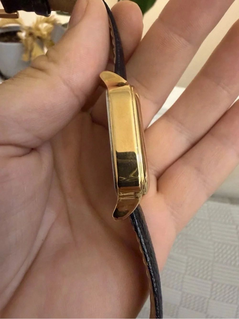 Bronzo Italia Square Chronograph Watch Rose Gold Plated Bronze Roman Numeral